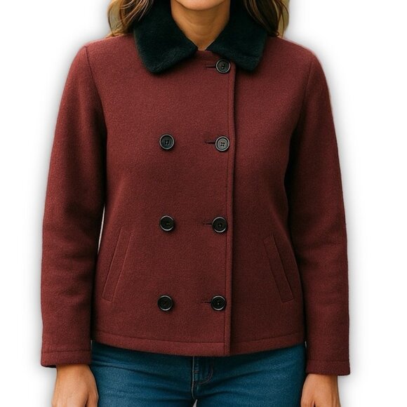 Vintage 60s Lord & Taylor Wool Jacket Burgundy Size M - Picture 1 of 9